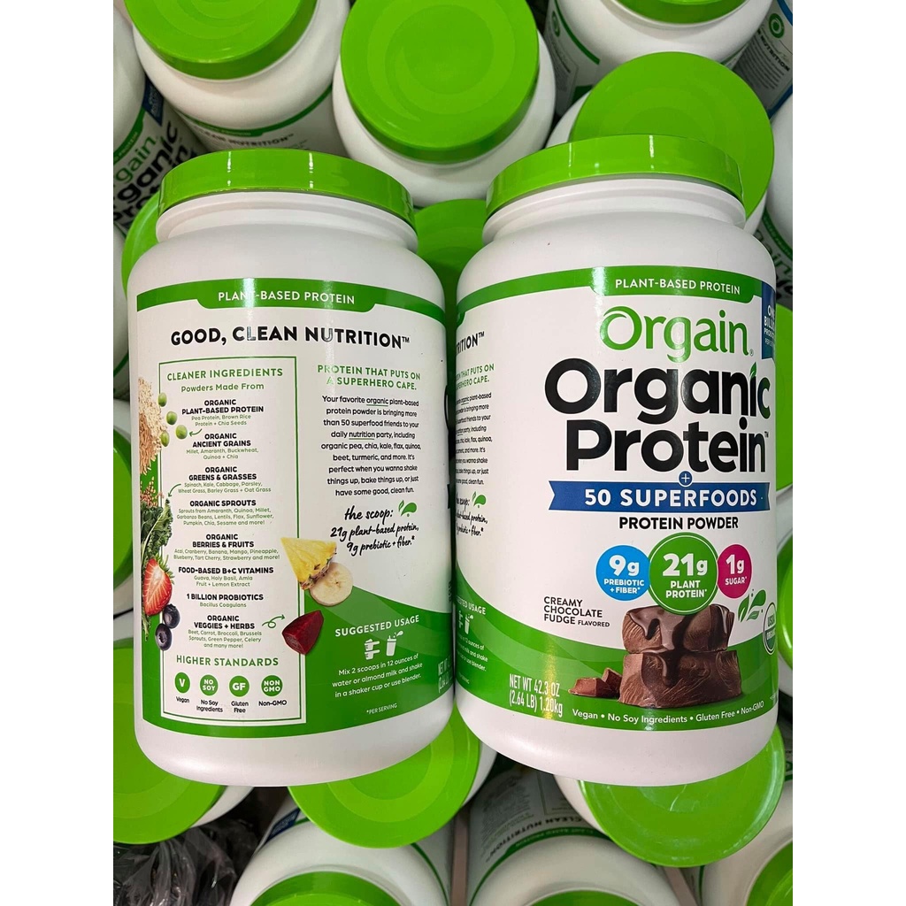 Bột Protein hữu cơ Orgain Organic Protein - Hộp 1,22kg - EDS Hàng Mỹ