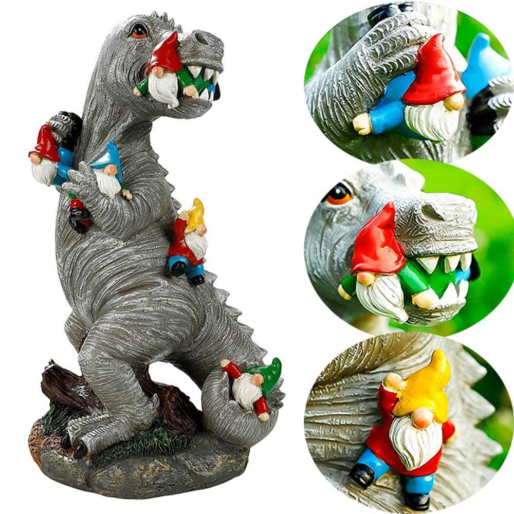 Mô Hình Khủng Long Ăn Gnomes Vui Nhộn Trang Trí Sân Vườn