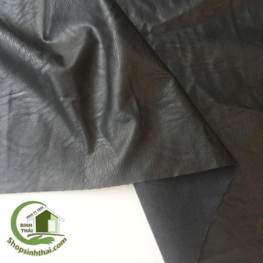 Vải da may quần áo - vải giả da màu đen [ 50cm x khổ 1,4m ] - Cắt liền thành 1 tấm tùy số lần đặt
