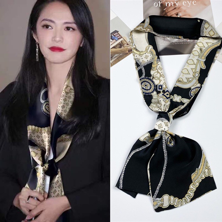 Khăn lụa  quàng cổ nữ đẹp - Turban Bandana  họa tiết chấm bi vintage phong cách hàn quốc
