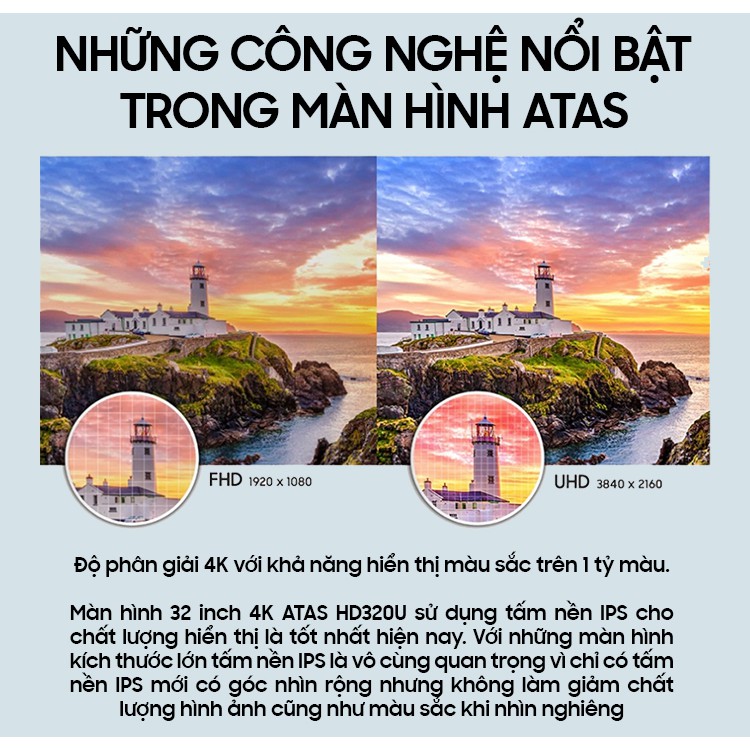 Màn hình 32 inch 4K ATAS HD320U - Tấm nền IPS - Tần số quét 60HZ | BigBuy360 - bigbuy360.vn