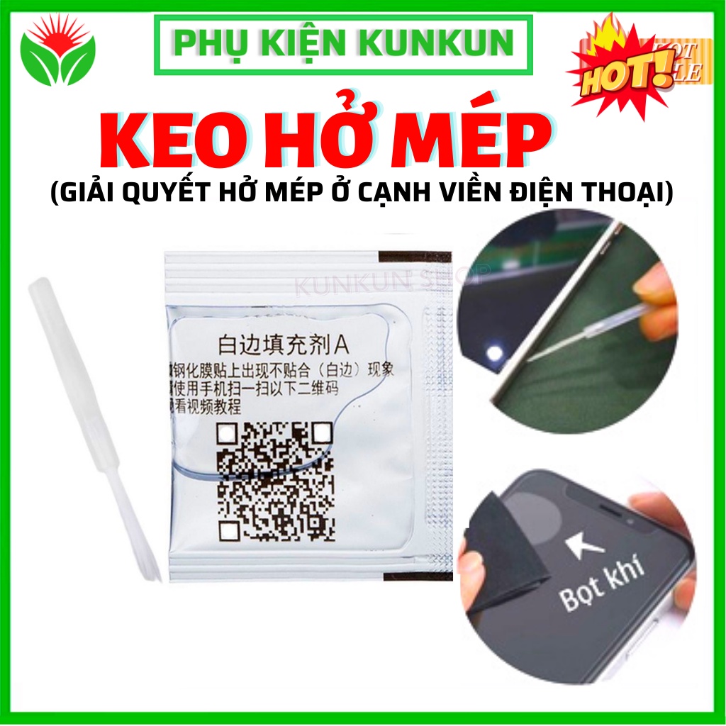 Keo dán chống hở mép kính cường lực - giải quyết triệt để bọt khí trắng gây mất thẩm mỹ.