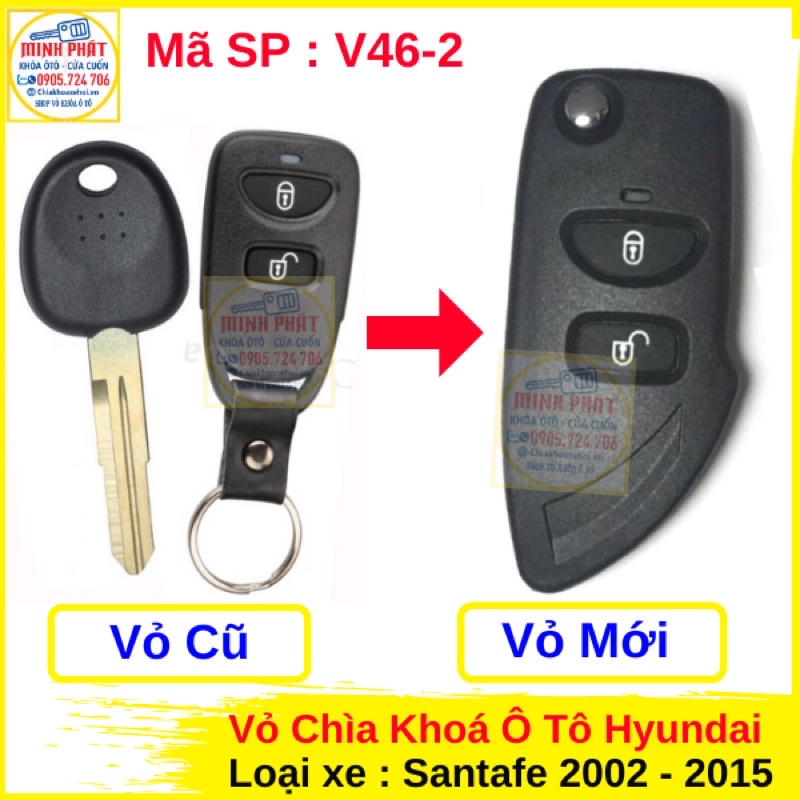 Vỏ Chìa khoá xe Hyundai Santafe