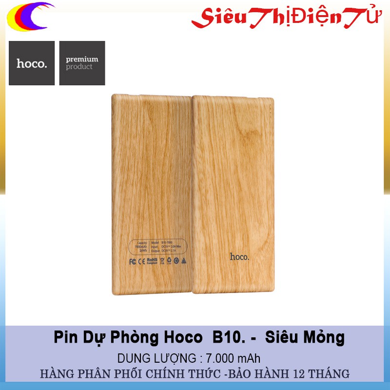 SẠC DỰ PHÒNG HOCO B10 VỚI PI DỰ PHÒNG DUNG LƯỢNG 7000mAh Tặng kèm Bao Đựng