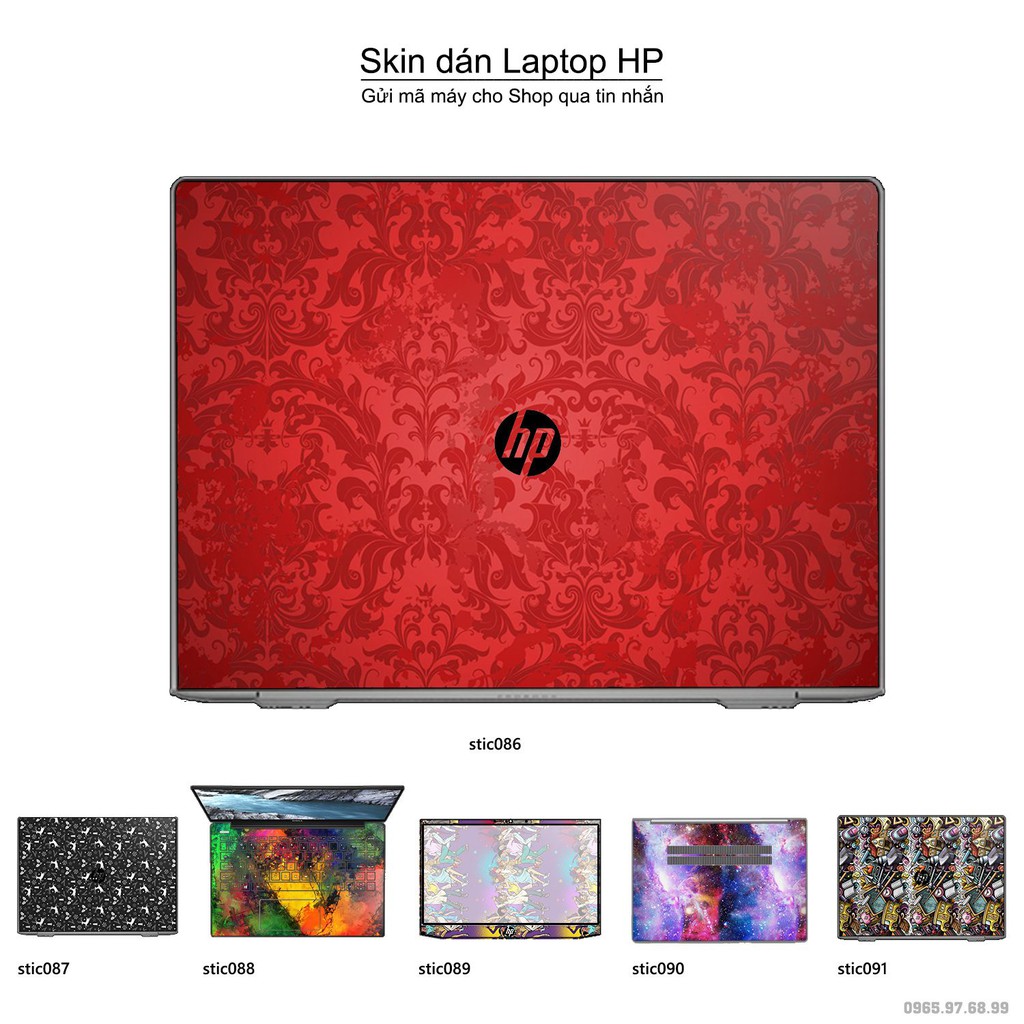 Skin dán Laptop HP in hình Hoa văn sticker nhiều mẫu 15 (inbox mã máy cho Shop)