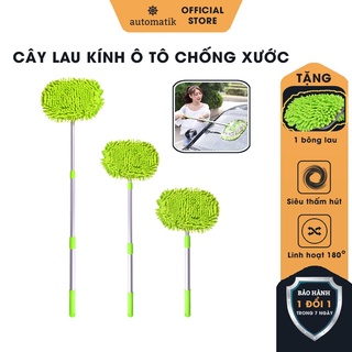 Cây Lau Xe Ô Tô, Chổi Lau Chuyên Dụng Để Rửa Xe Hơi Xoay 360 Độ + Tặng Bông Lau - Automatik