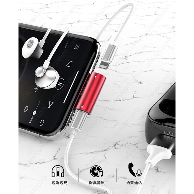 Đầu chia 2 cổng lightning BASEUS L46 ♥️