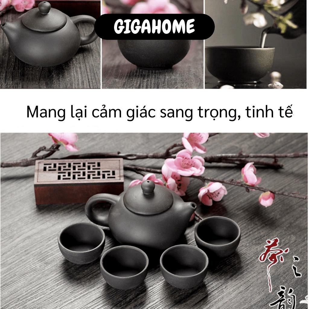 Bộ Bình Trà GIGAHOME Bộ Ấm Trà 4 Tách Gốm Sứ Nhật Bản, Kiểu Dáng Cổ Điển, Độc Đáo 9482