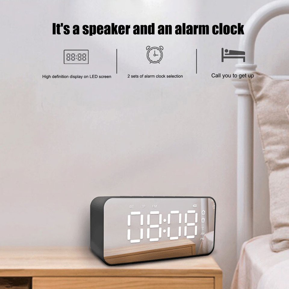 Đồng Hồ Báo Thức Không Dây 5.0 Tích Hợp Đèn Led Và Chức Năng Báo Thức