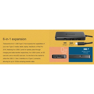 Bộ chia cổng 6-in-1 Type-C HUB5C Transcend