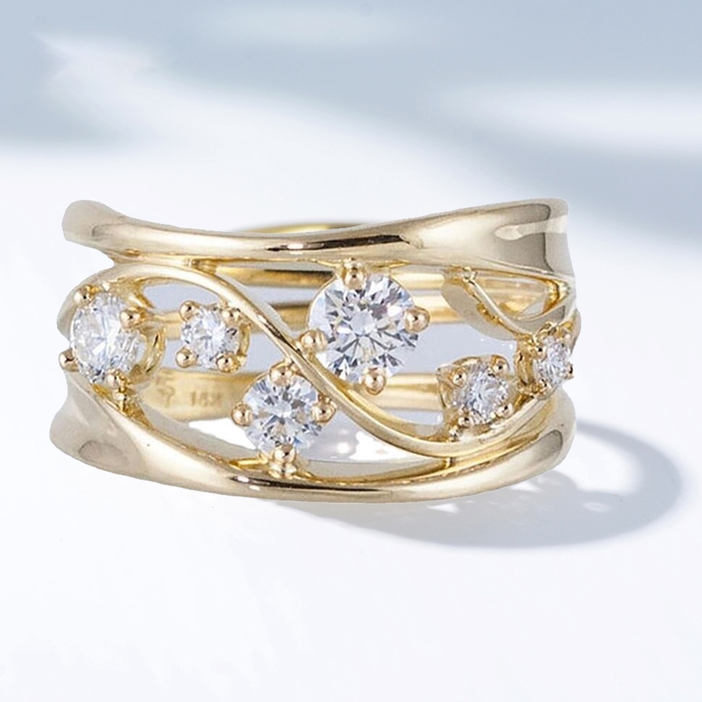 Nhẫn Đính Hôn Đính Đá Nhân Tạo Kiểu Dáng Sang Trọng Dành Cho Nữ