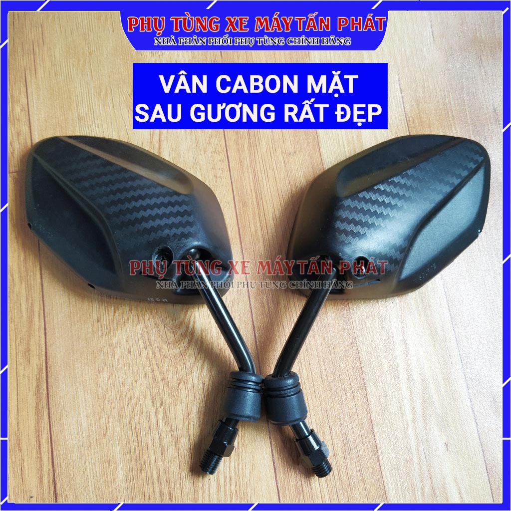 Bộ 2 Chiếc Gương Kính Chiếu Hậu Xe Máy Chân Ngắn Hình Chiếc Lá Chính Hãng Bảo Hành 12 Tháng