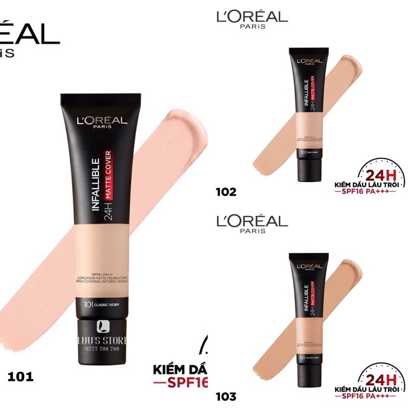 Kem Nền L’Oreal Infallible 24h Matte Cover