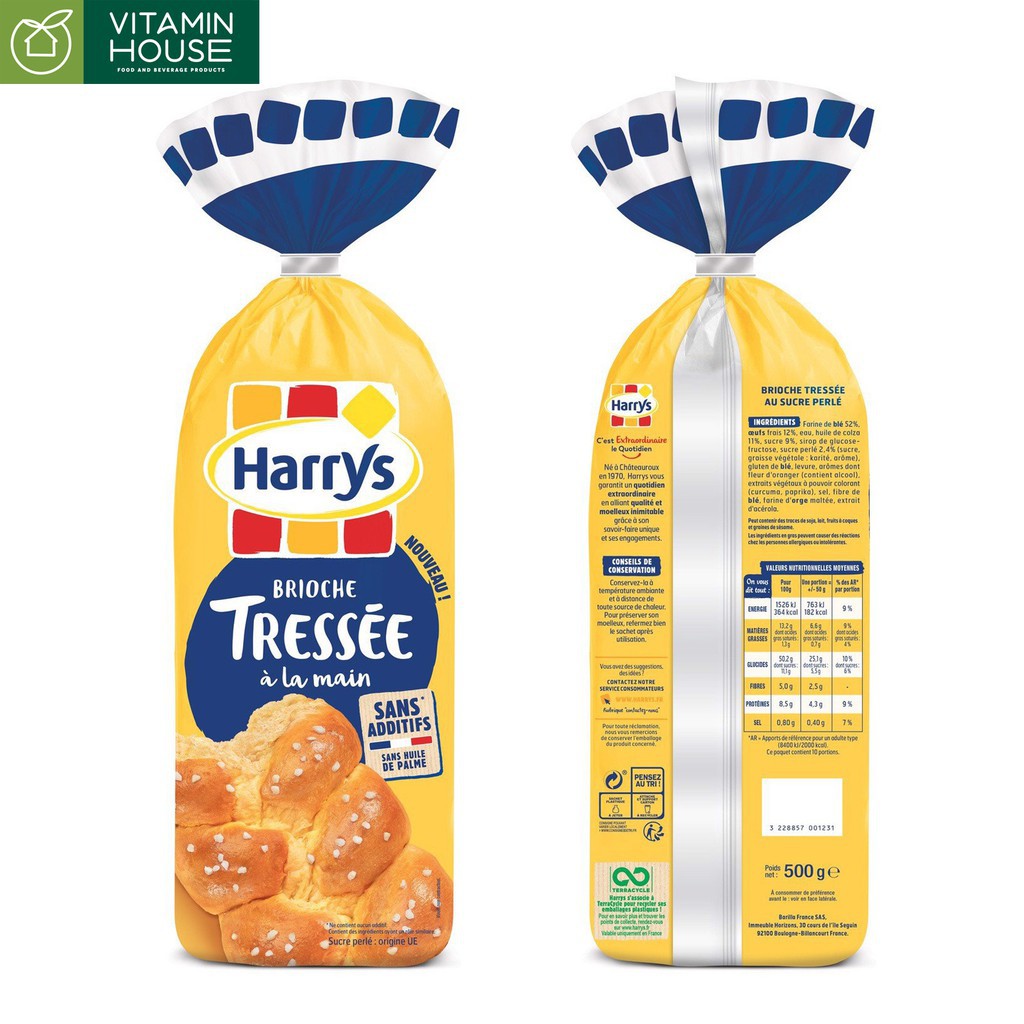 [G01] [VITAMIN HOUSE] Bánh Mì Hoa Cúc Pháp Harrys 500g và 210g mẫu mới 2020 S031