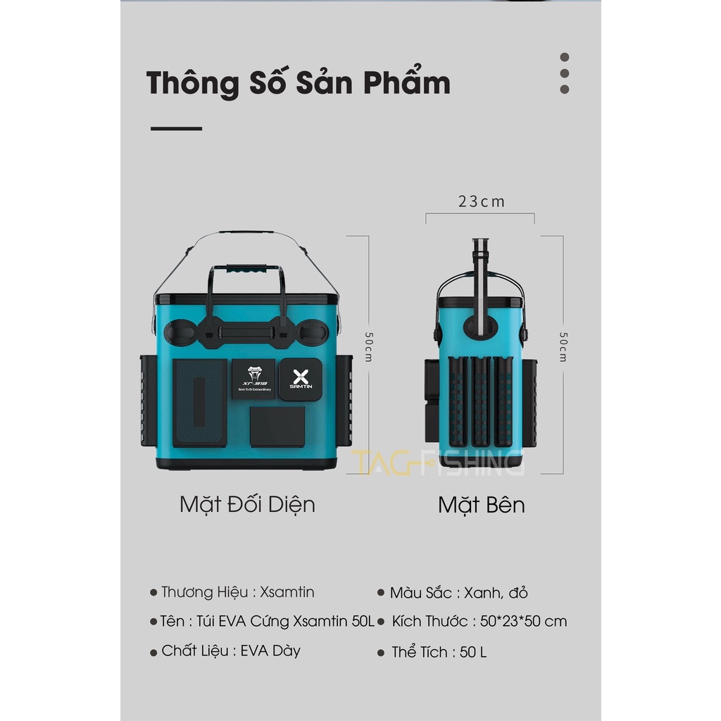 Thùng đựng cá EVA Cứng XSAMTIN 50L