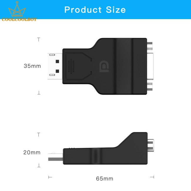 Dây Cáp Chuyển Đổi Dp Vga Sang Vga Cho Hdtv / Macbook / Máy Chiếu