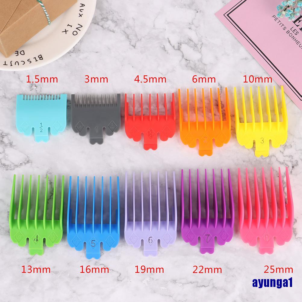 (ayunga1) 10pcs Barber Shop Styling Comb Sets Clipper Hair Limit Comb Trimmer Attachment