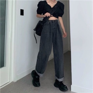 SẴN/ ORDER Quần Jeans ống rộng, Quần Baggy Jeans cài khuy ulzzang