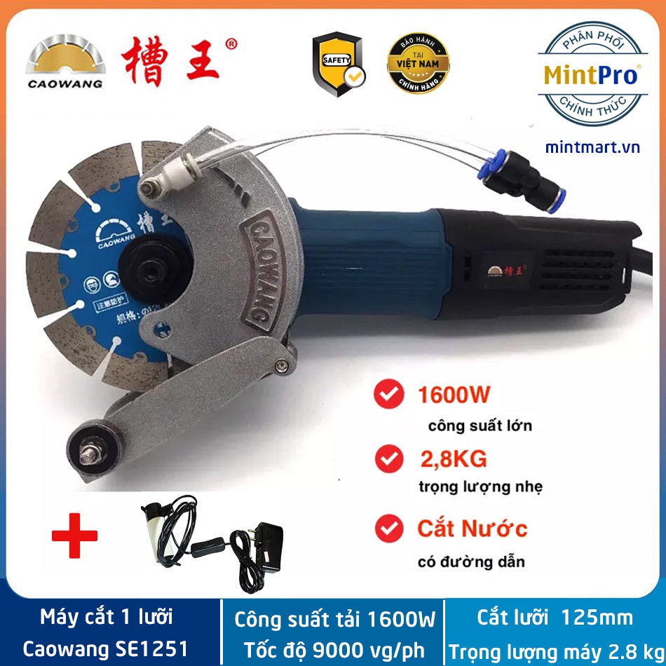 Máy cắt rãnh tường 1 lưỡi Caowang SE1251 - Tặng kèm bơm nước mini