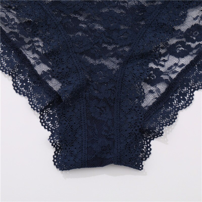 Bộ 3 cái quần lót ren FINETOO eo thấp cỡ lớn phối nơ hoa gợi cảm cho nữ | BigBuy360 - bigbuy360.vn