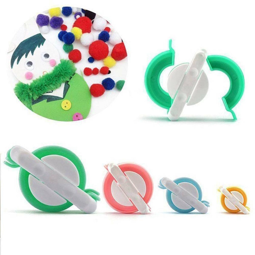 Bộ Dụng Cụ 4 Kích Cỡ Làm Quả Cầu Bông Pompom