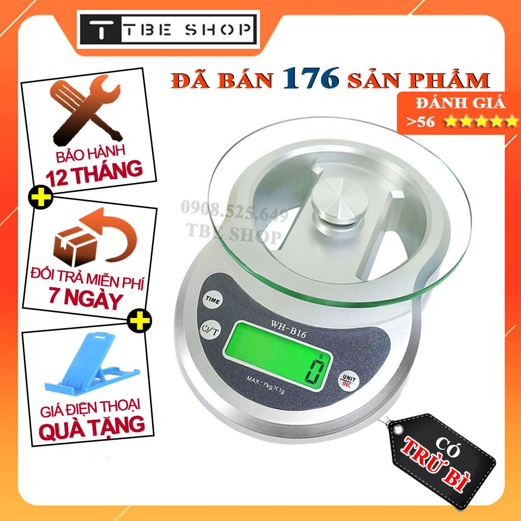 Cân điện tử tiểu ly nhà bếp mini 7kg WH B16 chế độ hẹn giờ ( Bảo Hành 1 Năm )