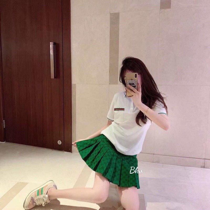 Set Chân Váy Xếp Ly Và Áo Gucci Dễ Thương Baby Ảnh Thật | BigBuy360 - bigbuy360.vn