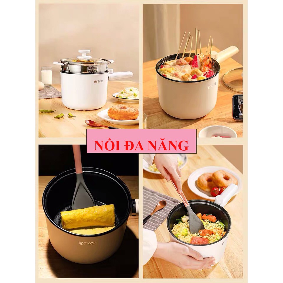 Nồi lẩu điện nồi hấp điện mini chống dính ca nấu mỳ đa năng, nồi lẩu, luộc trứng, luộc rau, đun nước siêu tốc