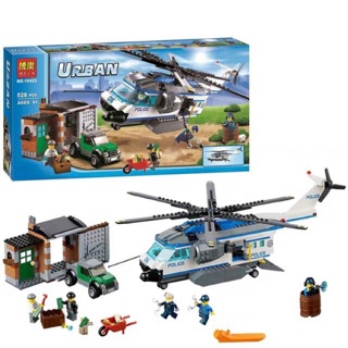 XA HET HANG - Lắp ráp kiểu lego city - cities 10423 trực thăng giám sát