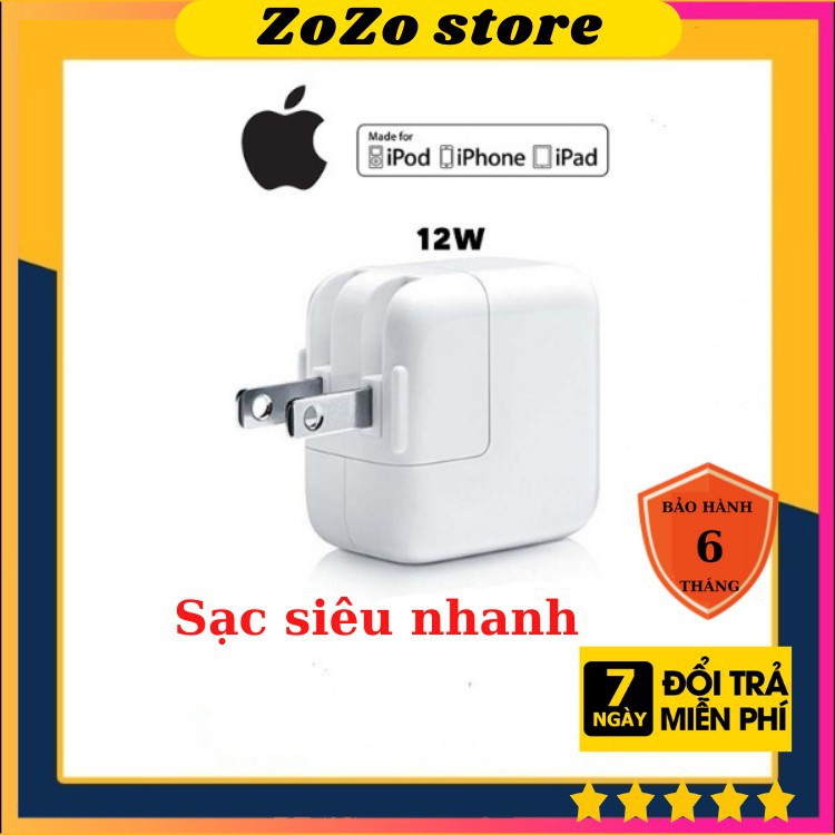 💥𝑯𝑶𝑻💥CỦ SẠC IPAD 12W ZIN SẠC NHANH IPHONE BÓC MÁY CHÍNH HÃNG APPLE IPAD 1 2 3 4,IPad PRO,AIR,MINI. BH 12 tháng.