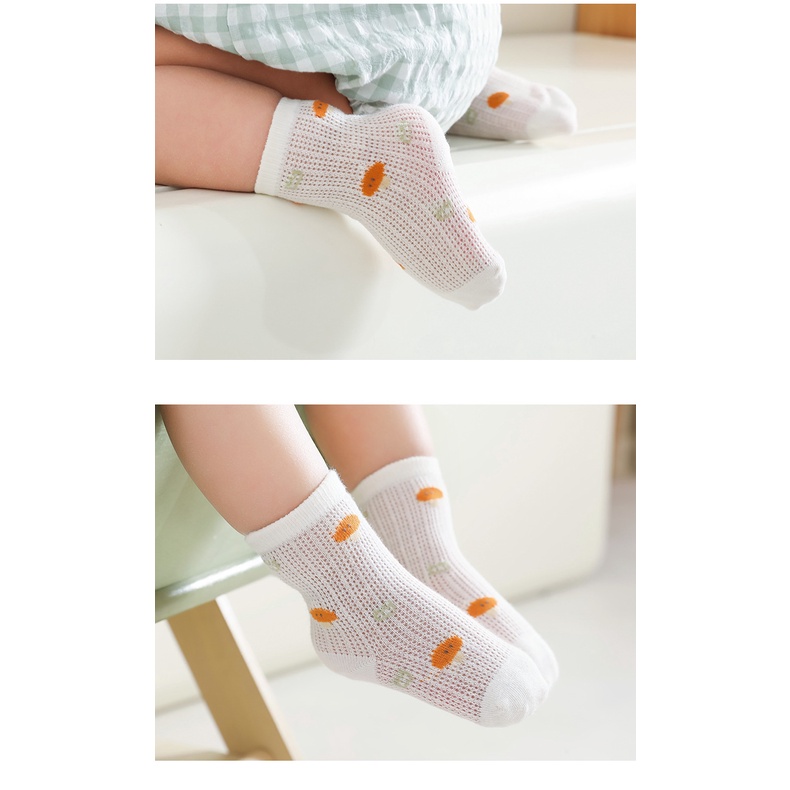 5 Đôi tất KOKOROCARE YSZ-15 vải lụa lạnh không khung xương in chủ đề xương rồng đáng yêu cho bé 6 tháng-5 tuổi