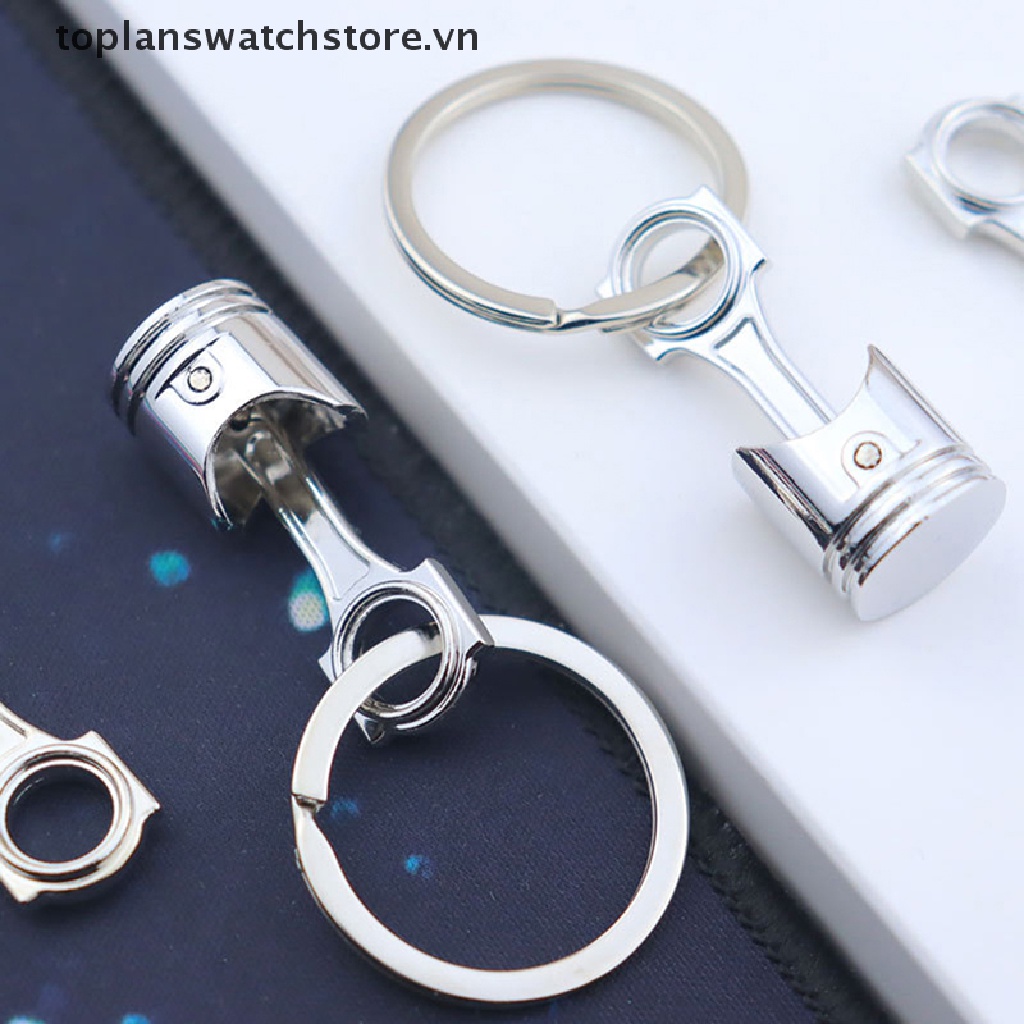 Toplanswatchstore Móc Khóa Pít Tông Màu Bạc Đánh Bóng Mô Hình Xe Hơi