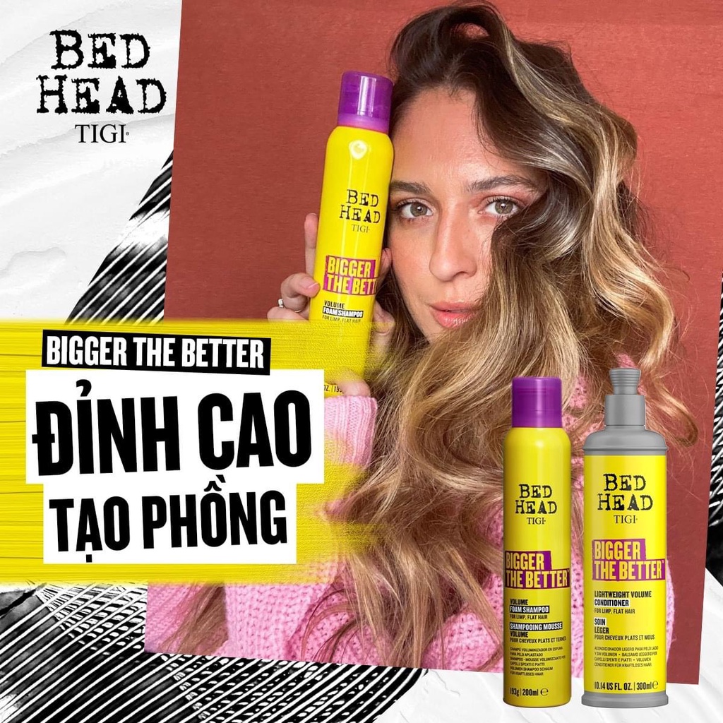 Dầu gội xả tạo phồng Tigi Bed Head Bigger The Better Volume 200 + 300ML