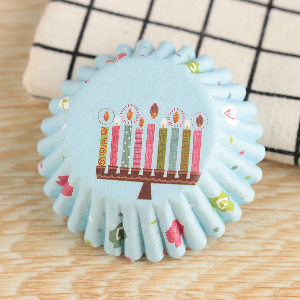 Bộ 100 khuôn giấy nến dùng làm bánh xốp/cupcake in họa tiết dễ thương kích thước 3x2cm