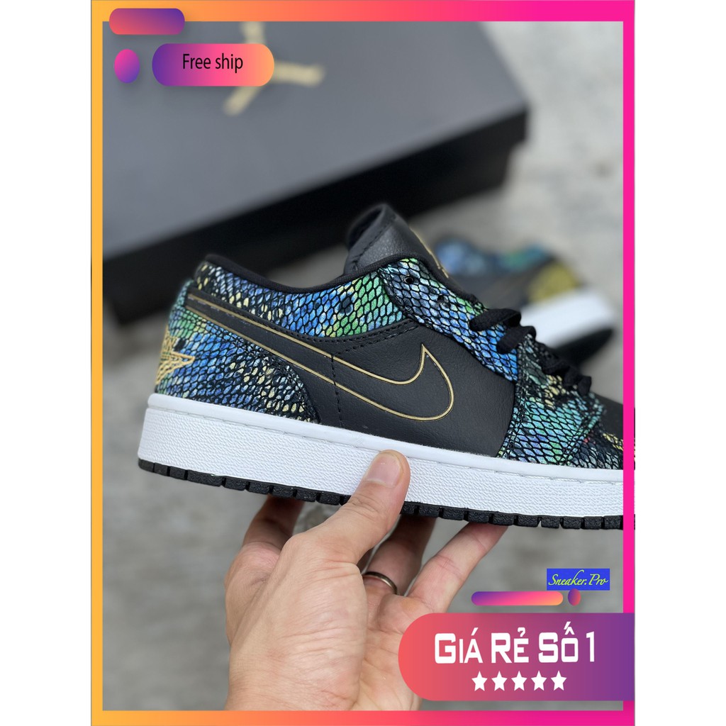 (FULL BOX + QUÀ TẶNG) Giày thể thao Air Jordan 1 Low Multicolor Snakeskin (W) (2020) cổ thấp siêu đẹp dành cho nam và nữ | BigBuy360 - bigbuy360.vn