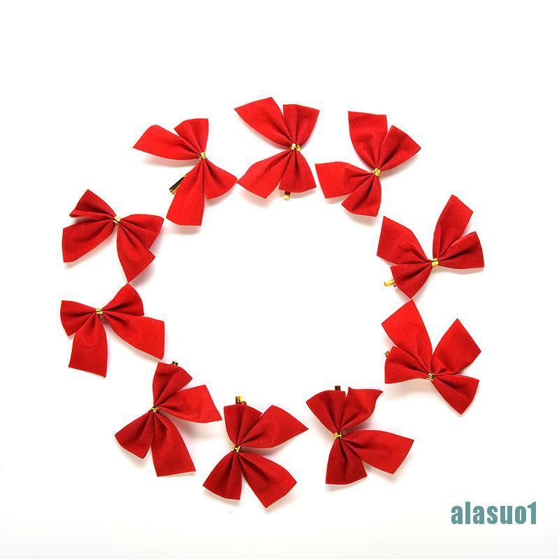 Bộ 12 Nơ Đỏ Trang Trí Giáng Sinh Xinh Xắn
