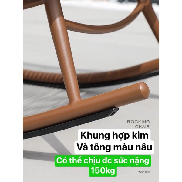 Ghế mây tựa thư giãn Meiqi Rocking Chair cho người lớn.