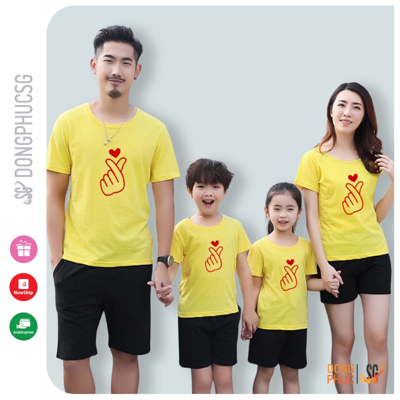 Đồ gia đình nguyên set áo và quần cho 3/4/5 người nổi bật thun cotton mềm mịn đi biển dã ngoại BGD322VD | DONGPHUCSG