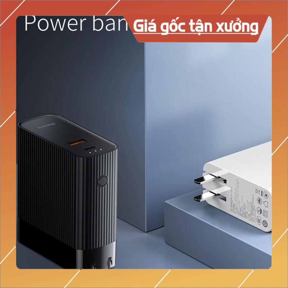 Pin sạc dự phòng hỗ trợ Bộ cóc củ sạc nhanh tích hợp pin dự phòng 5000mAh hiệu Baseus Power station - Hàng chính hãng