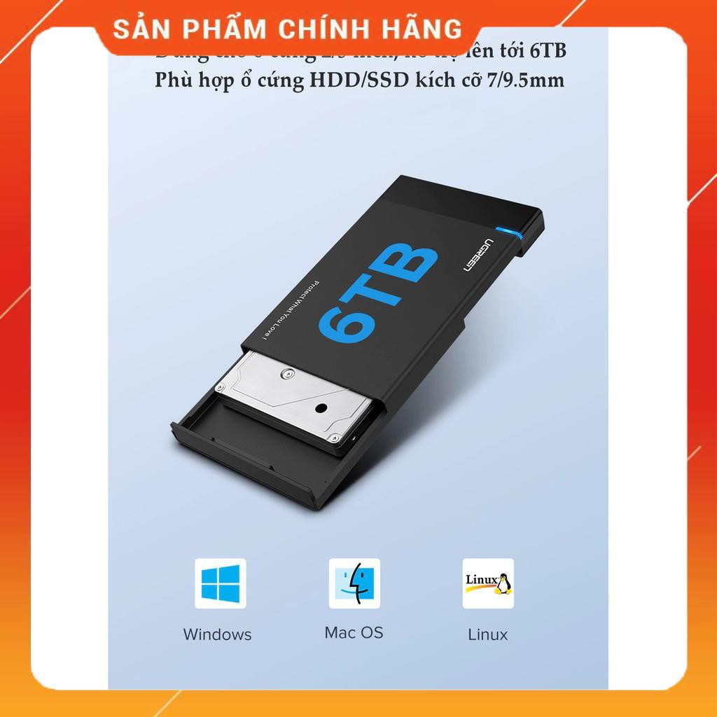 Hộp Đựng Ổ Cứng 2,5 SATA SSD/HDD USBC 3.1 Hỗ trợ 6TB Ugreen 50743 dailyphukien