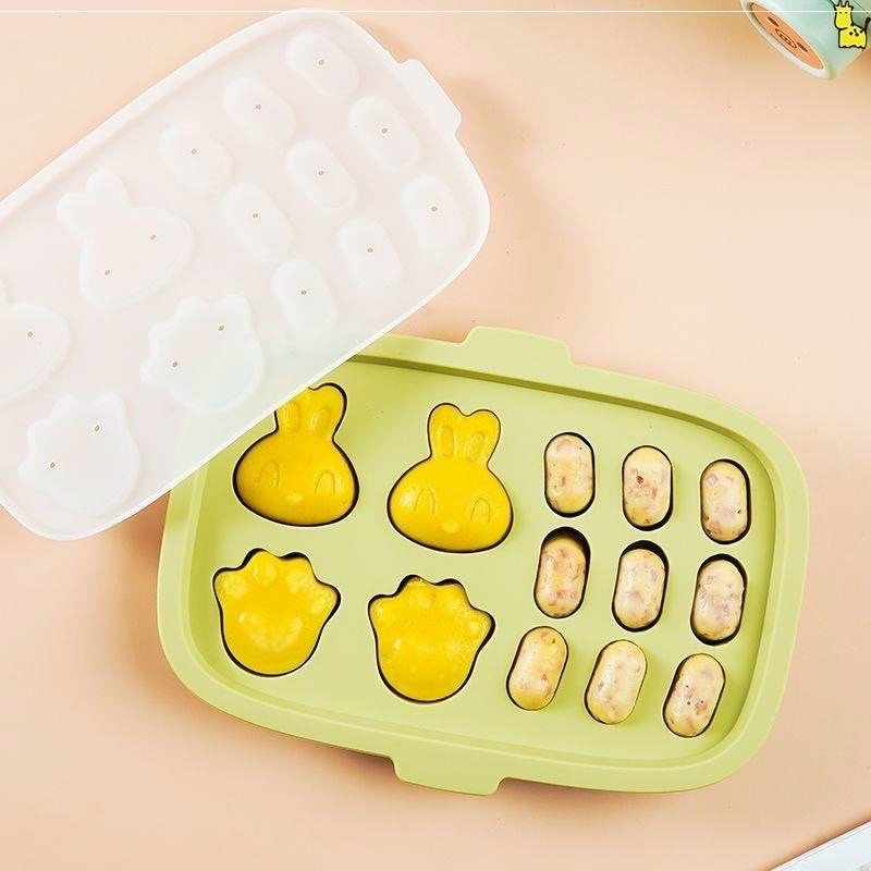 Khuôn Silicone Làm Xúc Xích Và Bánh Ăn Dặm Cho Bé, Thiết Kế Hình Thỏ Và Bàn Chân Gấu Đáng Yêu