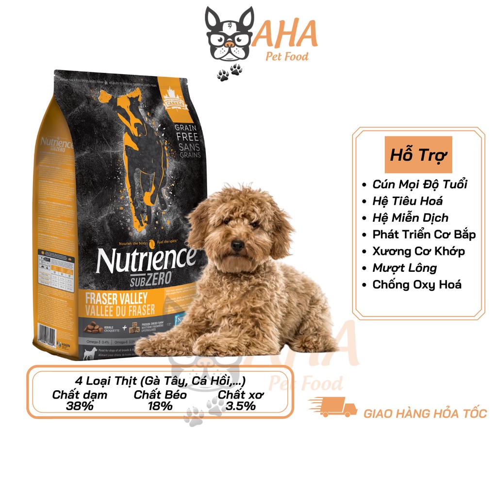 Thức Ăn Hạt Cho Chó Poodle Nutrience Subzero Da Lông Bóng Mượt Bao 5kg - 6 Loại Thịt Cá, Rau Củ, Trái Cây