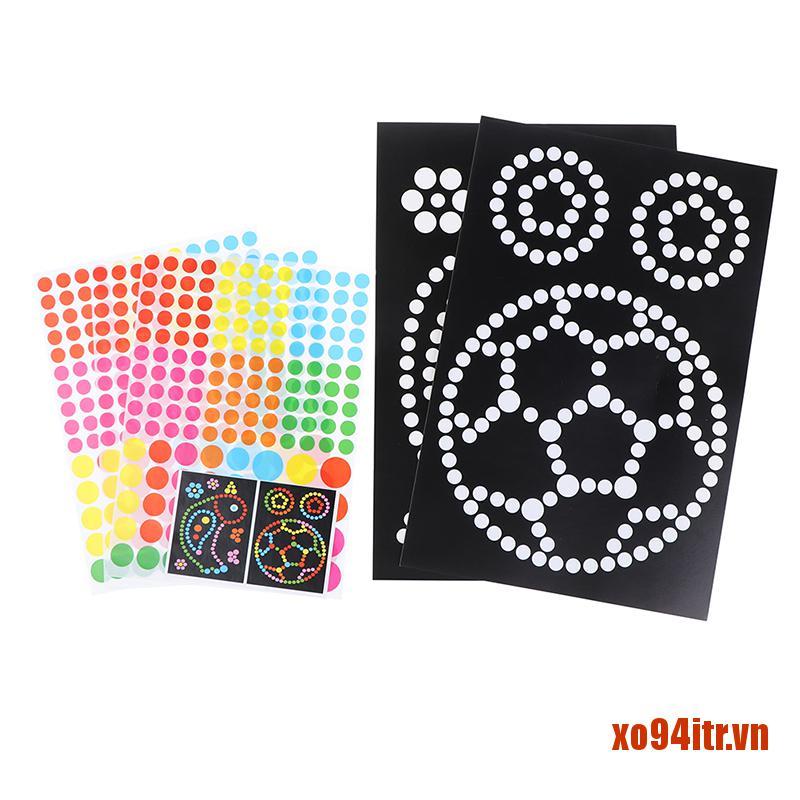 XOITR  2Pcs DIY Colorful Dot Primary Mosaic Puzzle Stickers Game Learning Educatio