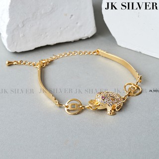 Lắc tay nữ cóc ngậm vàng mạ vàng 18K cao cấp JK Silver