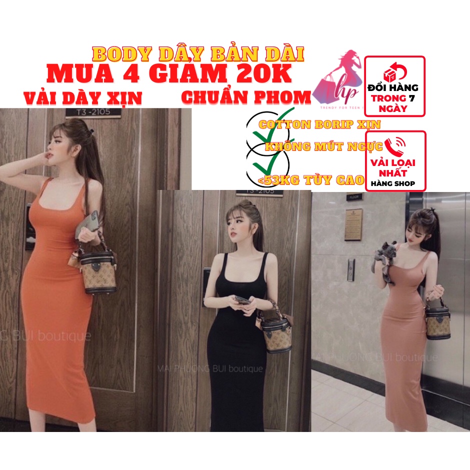 Váy đầm 2 dây bản nữ maxi dài body thun cotton borip xịn quốc dân màu trắng đen sang chảnh dự tiệc VD149