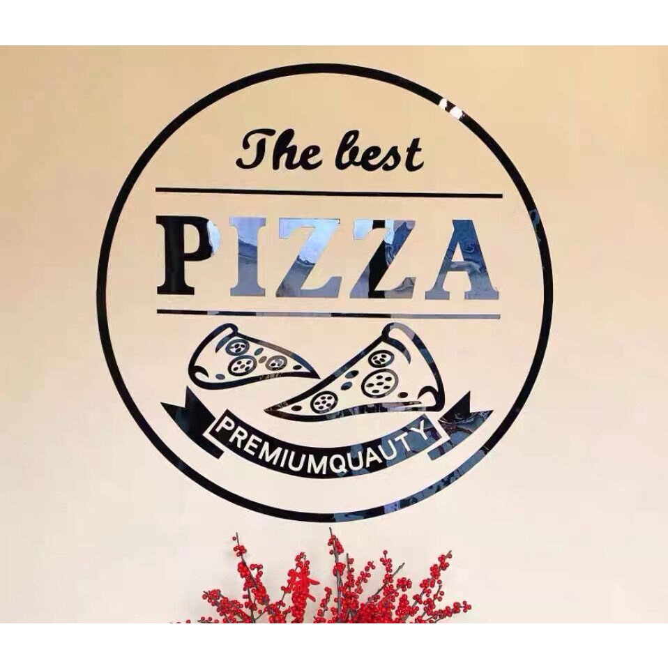 Tranh mica dán tường - Trang trí tường cửa hàng bánh pizza, nhà hàng đồ ăn nhanh, burger, gà rán
