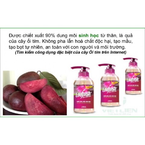 Nước Rửa Bát Chén Sinh Học Ổi Tím 500ml Leafresh - Xanhsam Organic