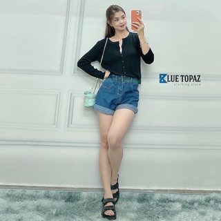 Áo len basic tay dài cổ tròn cài nút