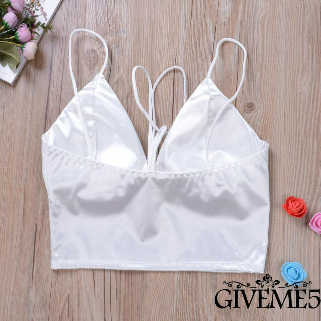 Áo Lửng Hai Dây Vải Satin Phối Ren Quyến Rũ Gợi Cảm Dành Cho Nữ