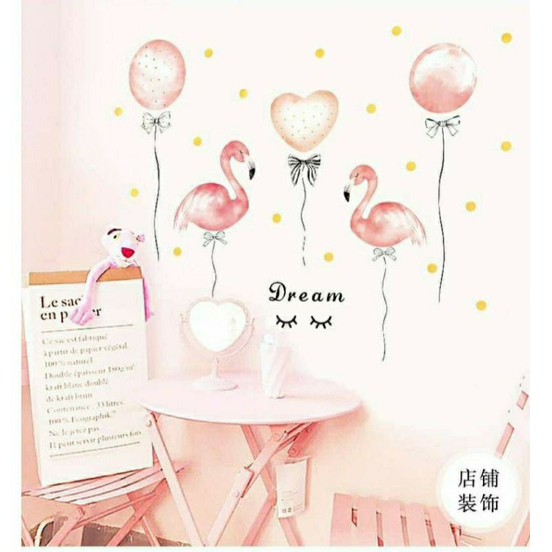 Sale sock tranh Decal dán tường hàn quốc hồng hạc bóng bay